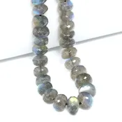 AAA Blue Labradorite 8mm – 10mm Faceted Rondelles Bead Strand