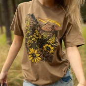 Flower Meadow Unisex Tee - Coyote Brown