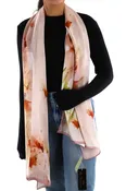 100% Silk Floral Print Scarf- SILK2605