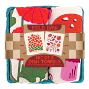 Field Day (Mushroom, Poppies) Tea Towel Set of 2