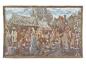 1990s Belgium Wall Tapestry 4'1” x 6’4”