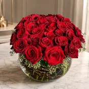 52 Roses - Glass Bowl, Cylinder or Cube Vase Design