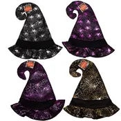 WITCH HAT KIDS SPIDER/WEB PRINTS 4AST HT/JHOOK