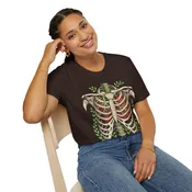 Botanical Skeleton Unisex T-Shirt | Nature Lover Apparel, Unique Gift for Biologists, Eco-Friendly Fashion, Cute Graphic Tee