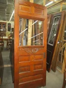 Antique Solid Wood 1 Light, 7 Panel Door