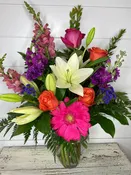 Admiring Plum Flower Bouquet