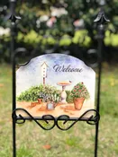 Birdbath Welcome Garden Sign