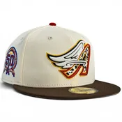 Anaheim Angels 🎠 MIDWAY ROUNDUP [ COWGIRL ]  🤠   New Era 59Fifty Fitted Hat - Chrome White / Walnut