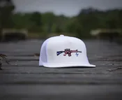 American Fetcher Defender 5 Panel Trucker Hat White