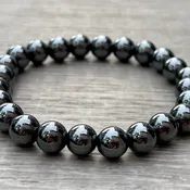 Grade A++ Hematite Crystal Bead Bracelet 8mm