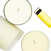 4 Candles in glass vase — Les Bouquets