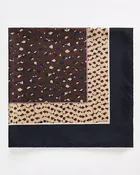 90 X 90 CM BLUE GEOMETRIC SILK SCARF