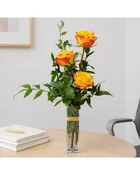 3 Bicolor Roses Bud Vase