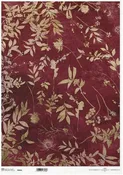 A3 Maroon with Gold Leaf Background R0944L - ITD