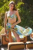 Abstract Print High Waisted Bikini Bottoms