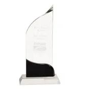 10" Clear-Black Crystal Wave Award
