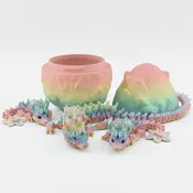 3D Printed Rainbow Blossom Dragon, 3D Printed Baby Dragon