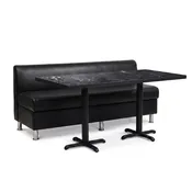 3-Seat Adele Black Restaurant Booth Set with Black Stone Table