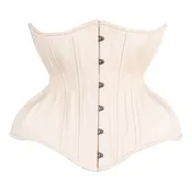 Beige Cotton Cupped Corset, Gemini Silhouette, Long