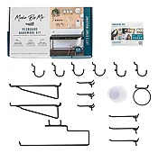 17-Pc. Pegboard Organization Hardware Kit, Matte Black Steel