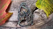 Acrylic Cutout Pendant—Raven—Dark Rainbow