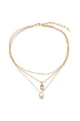 3 Layer Pearl & Crystal Necklace