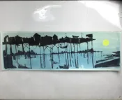 Earl Newman Watercolor Print - The Wharf (~35x11.5)