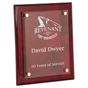 10 1/2" x 13" Rosewood Piano Finish Floating Glass Plaque