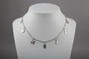 Charm Pendant Necklace Sterling Silver