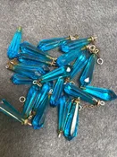 40 pieces vintage glass crystal beads Light Blue