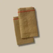 100% Linen Green Cloth Dinner Napkins (Set of 2)