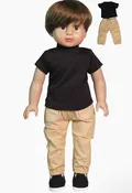 2pc 18" Black & Tan Top/Shorts