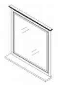 Bathroom Mirror 36W x 30H x 0.75D