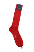 Bresciani Men's Wool Rib Socks Red