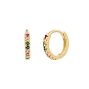 10k Solid Gold Colorful CZ Huggies