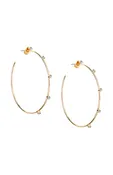 2" CZ Studded Hoop Gold