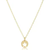 16" Necklace Gold- Star Small Gold Disc