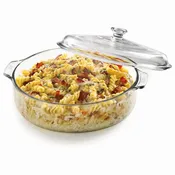 Libbey Baker's Basics 3 Quart Round Glass Casserole Dish with Cover