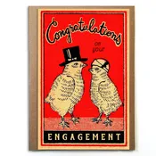 Vintage Birds Engagement Card