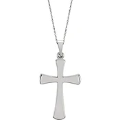 14k White Gold Cross Necklace