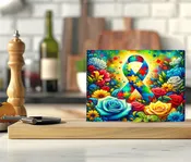 Autism Puzzle Ribbon - Cutting Board - Sublimation Transfer