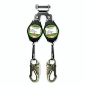 Class A Dual Self-Retracting Lifeline, 6 ft, Dual Harness Connector, 300 lb, Steel Snap Hook, 2 Legs