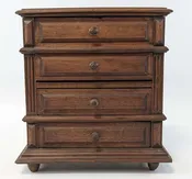 Antique Cabinet Maker's Sample Chest of Drawers. The Chest has a Hinged Lid that Lifts to Exposed a Felt Lined Area with Original Mirror Behind Two Top Faux Drawers. — White Barn Antiques