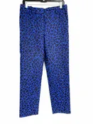 3.1 Phillip Lim Women's Blue/Black Size 4 Straight Animal Print Pants