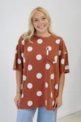 Cinnamon Sugar Polka Dot Top