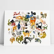 50 Cats Art Print | Koyamori (CAN)