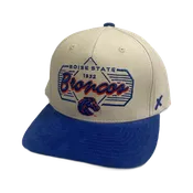 Boise State Broncos CapX Corduroy Bill Cursive Snapback Hat (Almond/Blue)