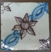 Antique Portuguese Floral Tile — Wells Antique Tile & Pottery