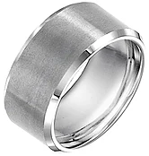 10mm Black Tungsten carbide Bevel Edge Satin Finish Comfort Fit Band