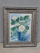 1970s Floral Watercolor Inside Frame — Silk & Sage Design Studio